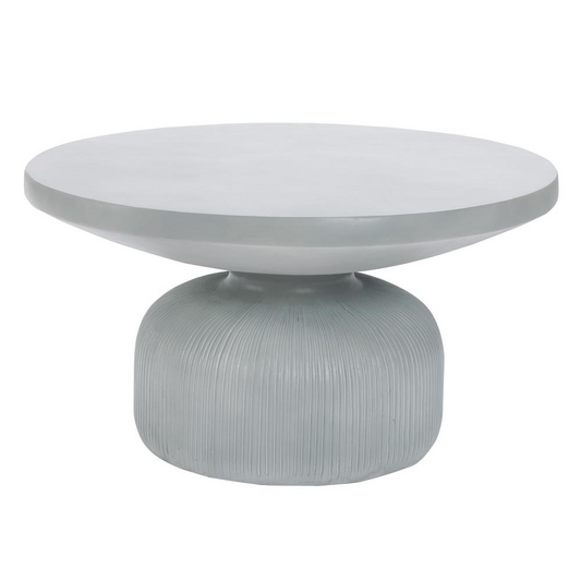 Light Gray MgO Indoor and Outdoor Round Coffee Table