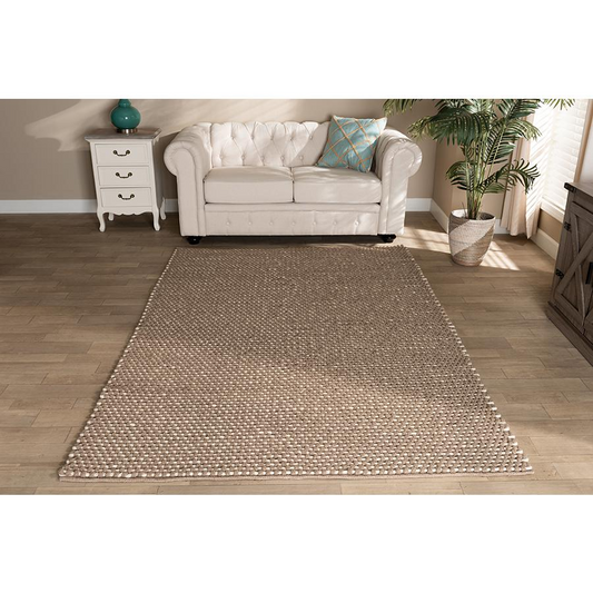 Baxton Studio Colemar Modern and Contemporary Brown Handwoven Wool Dori Blend Area Rug
