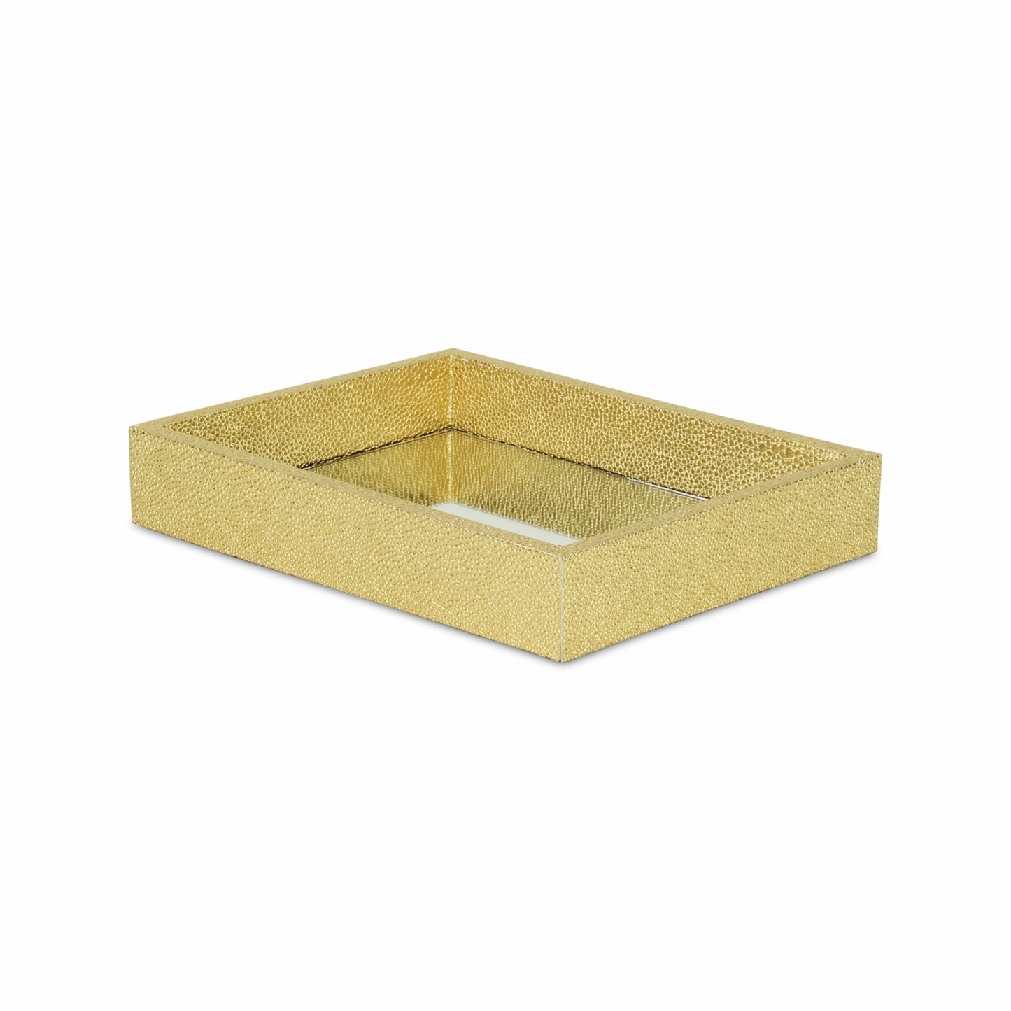 10" Gold Rectangular Wood Handmade Tray