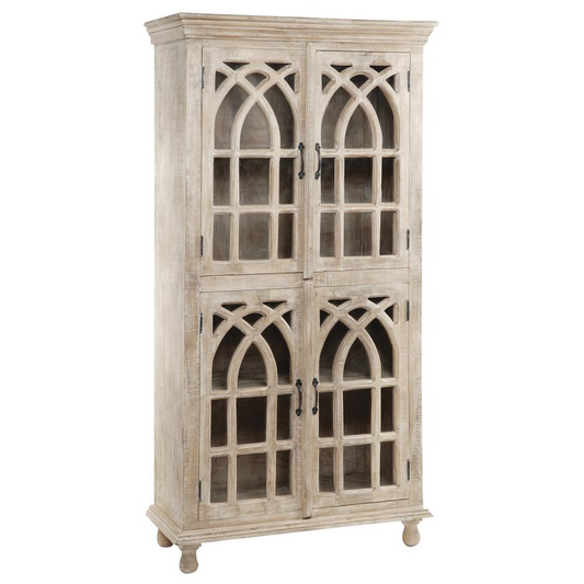Crestview Collection Bengal Manor Cathedral Design 4 Door Cabinet